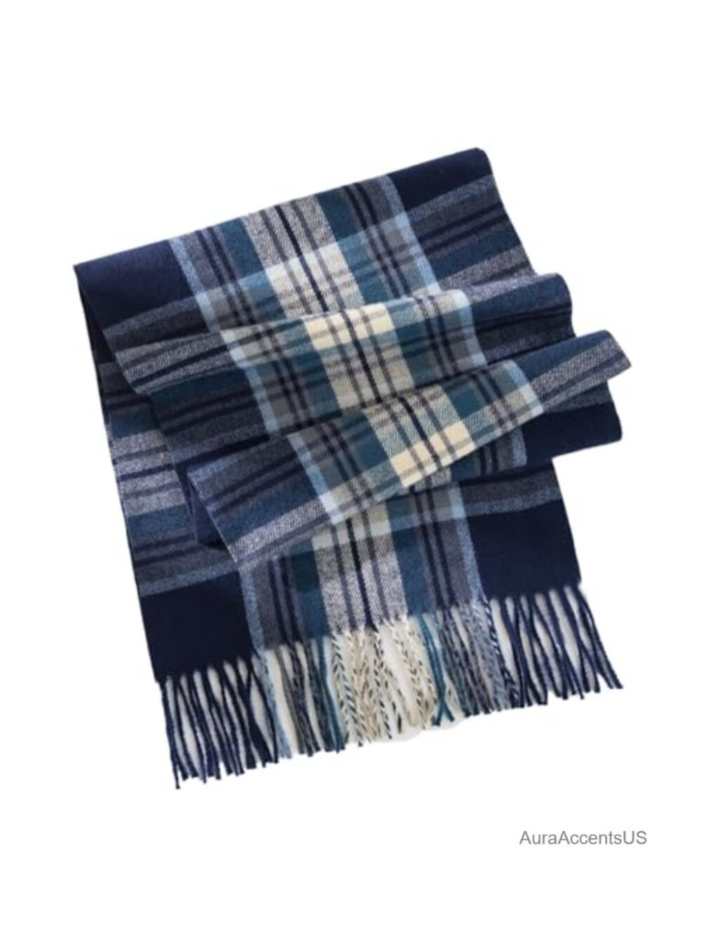 Womens Unisex Soft Cashmere-Like Plaid Tassel Scarf Wrap Shawl